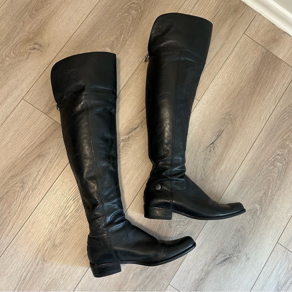 Black Leather Over-the-Knee Boots